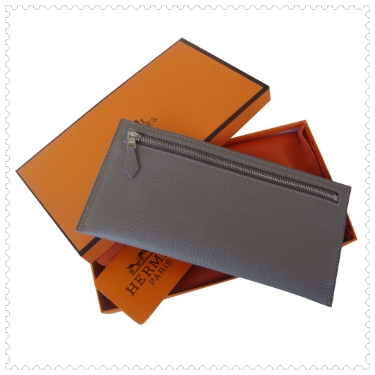 Hermes Zip Wallet Dim Grey